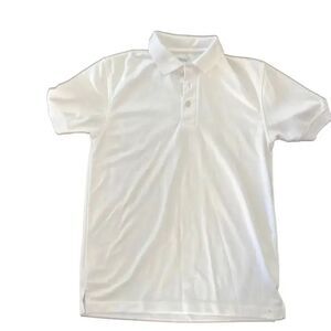 El Dorado youth large, white polyester golf shirt